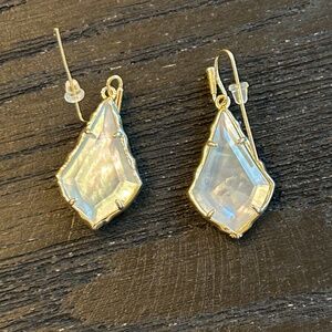 Kendra Scott small faceted Alex drop earring gold ivory illusion, like new